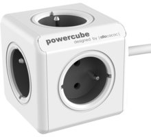 PowerCube EXTENDED prodlužovací přívod 1,5m - 5ti zásuvka, šedá