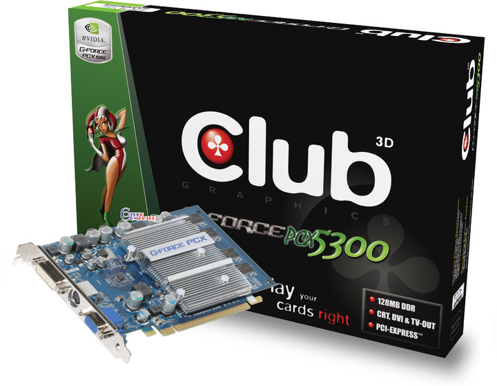 Club3D GF PCX 5300 128MB, PCI-E_617347429