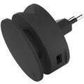 USBEPower AERO MINI charger 2USB ports cable, černá