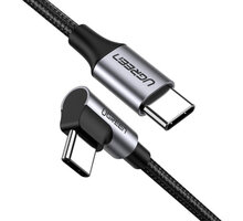 UGREEN kabel USB-C - USB-C, zalomený, 0.5m, černá 50122