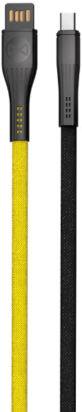 Forever CORE datový kabel USB-C, 3A, 1m, plochý textilní, žlutá/černá_259046721