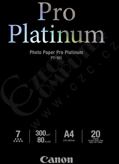 Canon Foto papír Pro Platinum PT-101, A4, 20 ks, 300g/m2, lesklý_623816341