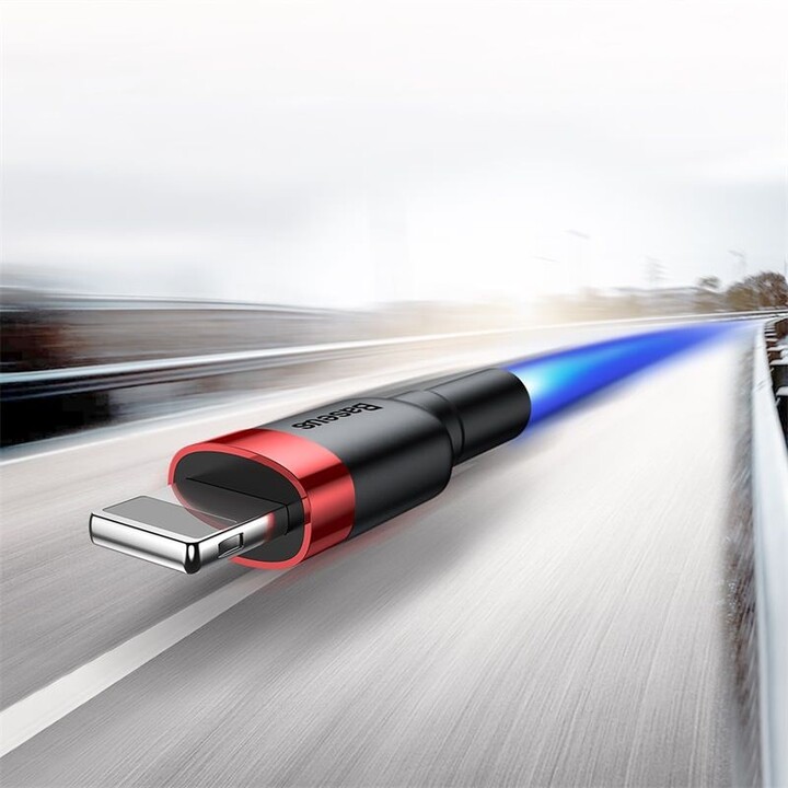 Baseus nabíjecí / datový kabel Cafule USB-A - Lightning, 2,4A, 0.5m, červená/černá_886181086
