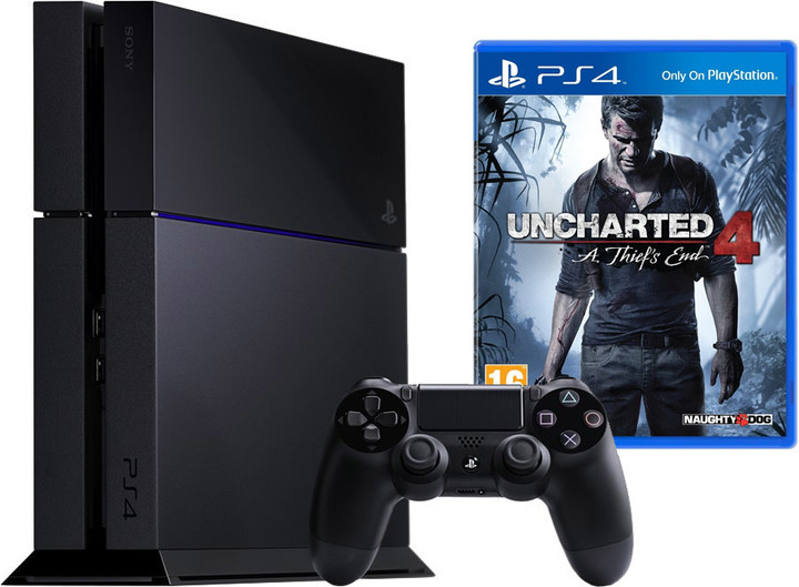 PlayStation 4, 1TB, černá + Uncharted 4: A Thief&#39;s End_2019637428