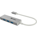 Sandberg USB-C HUB, 3x USB 3.0, stříbrná