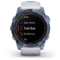 Garmin Fenix 7X Sapphire Solar Titan Blue/ White Silicone Band_900087500