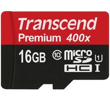 Transcend Micro SDHC Premium 400x 16GB 60MB/s UHS-I TS16GUSDCU1