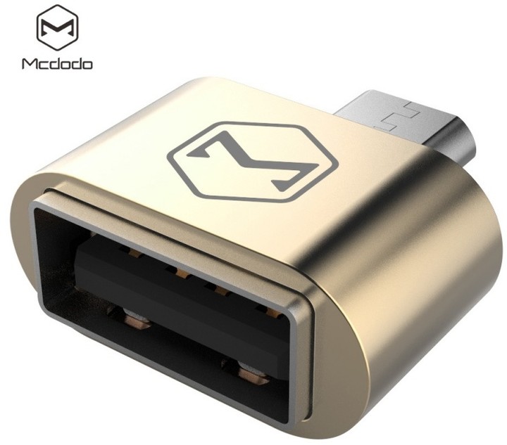 Mcdodo redukce z USB 2.0 A/F na microUSB (18x18x9 mm), zlatá_1987293088