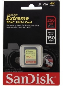 SanDisk SDXC Extreme 256GB 150MB/s UHS-I U3 V30