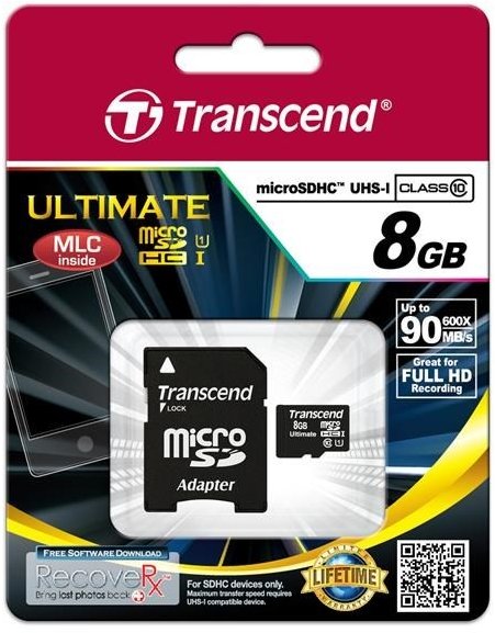 Transcend Micro SDHC 8GB Class 10 UHS-I + adaptér_772253195