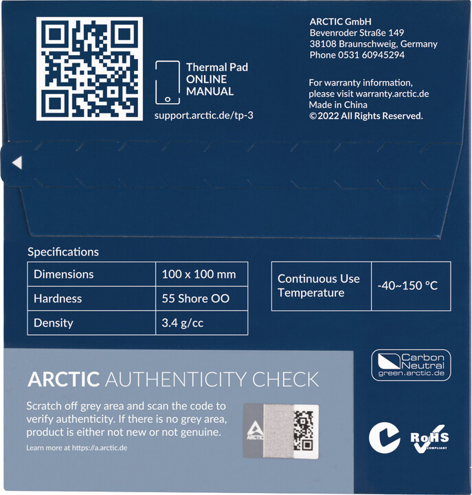 Arctic TP-3 Thermal Pad 100x100x1mm_1820475472
