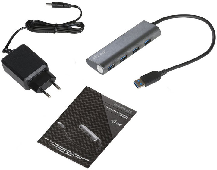 i-tec USB 3.0 Hub 4-Port, metal, s napaječem