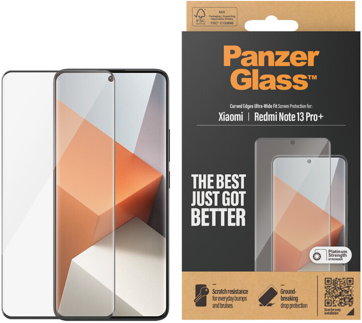 PanzerGlass ochranné sklo pro Xiaomi Redmi Note 13 Pro+, Ultra-Wide Fit_1110580959