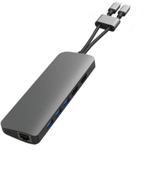 HyperDrive VIPER 10 ve 2 USB-C Hub, šedá_2069139533