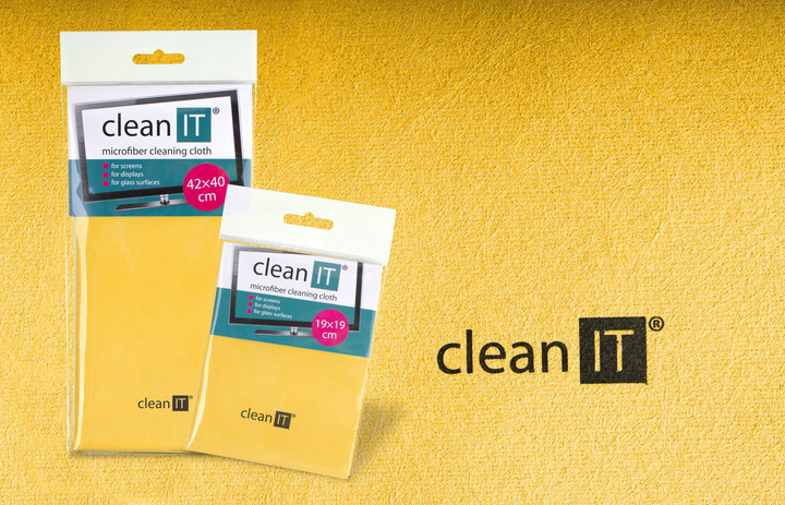 CLEAN IT čisticí utěrka z mikrovlákna, malá žlutá v hodnotě 59 Kč_732024539