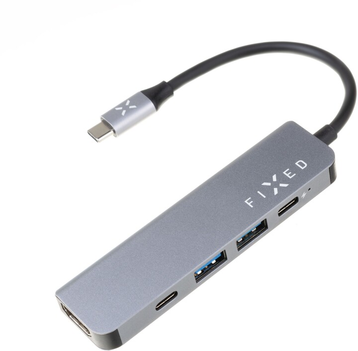 FIXED USB-C hliníkový hub 5v1, šedá_151787148