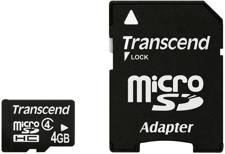 Transcend Micro SDHC 4GB Class 4 + adaptér_253514452