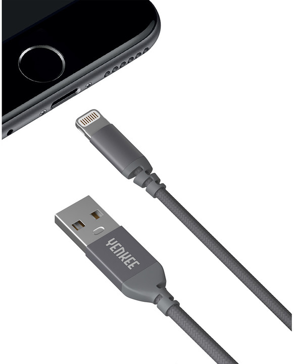 YENKEE YCU 611 USB / lightning 1m, šedý