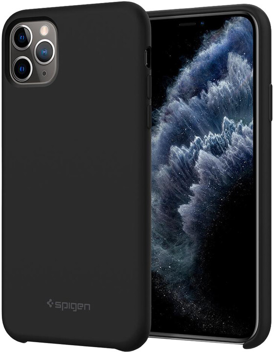 Spigen Silicone Fit iPhone 11 Pro Max, černá_900313292