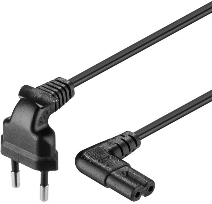PremiumCord kabel síťový 230V k magnetofonu se zahnutými konektory 0.75m