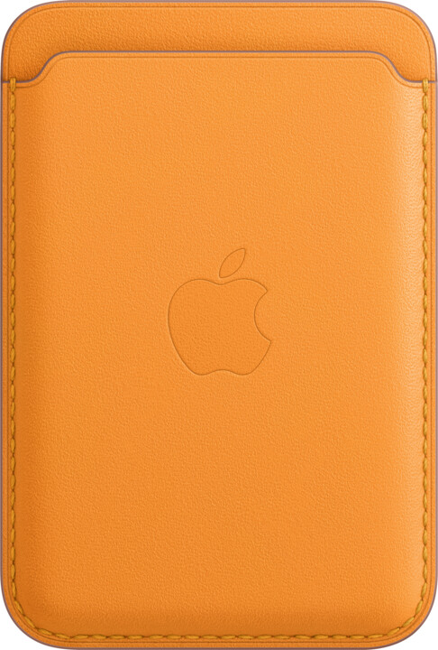 Apple kožená peněženka s MagSafe pro iPhone, oranžová_1883863631