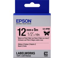 Epson LabelWorks LK-4PBK, páska pro tiskárny etiket, 12mm, 5m, černo-růžová_142457342