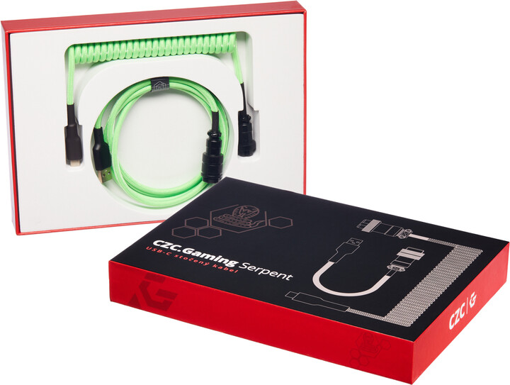 CZC.Gaming Serpent, USB-C/USB-A, 1,5m, zelený_1484257584