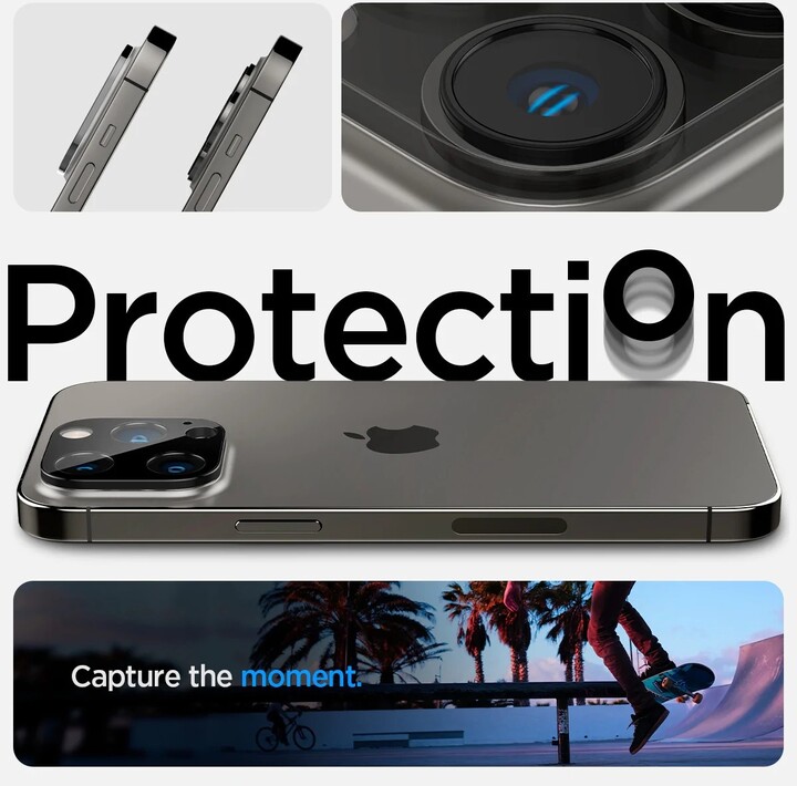 Spigen ochranné sklo Optik pro Apple iPhone 14 Pro/iPhone 14 Pro Max, 2 ks, černá_1860407429