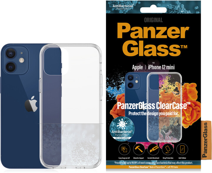 PanzerGlass ochranný kryt ClearCase pro Apple iPhone 12 Mini 5.4&quot;, antibakteriální, čirá_17756020