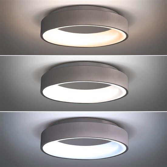 Solight LED stropní světlo kulaté Treviso, 48W, 2880lm, stmívatelné, dálkové ovládání, šedá_1902342745