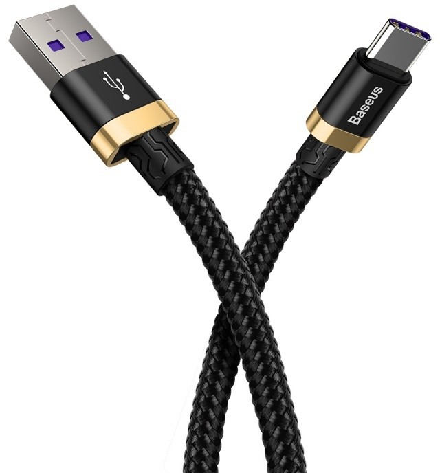Baseus kabel pro rychlonabíjení a přenos dat HW USB Type-C 40W 2m, zlato/černá_336847232