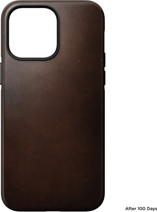 Nomad kožený zadní kryt MagSafe pro Apple iPhone 14 Pro Max, hnědá_1817762841
