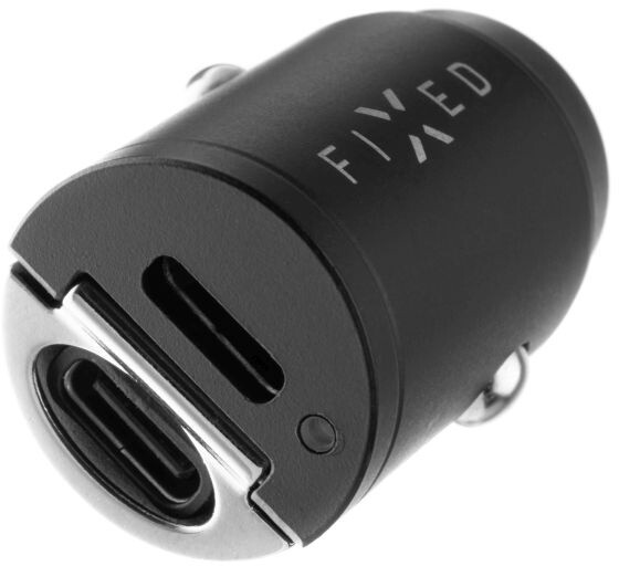 FIXED autonabíječka, 2x USB-C, 30W + USB-C kabel, MFi, 1.2m, černá_1753068201