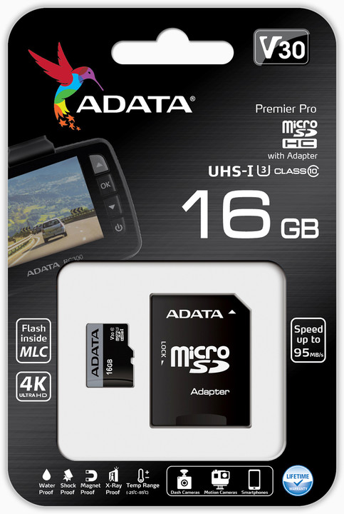 ADATA Micro SDHC Premier Pro 16GB 95MB/s UHS-I U3 + SD adaptér_268948596