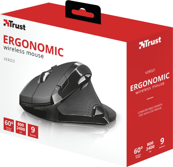 Trust Vergo Wireless Ergonomic Comfort, černá_1496881878