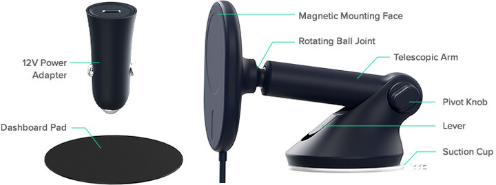 iOttie magnetický držák do auta s bezdrátovou nabíječkou Velox MagSafe Magnetic Wireless Dash &amp;_527530048