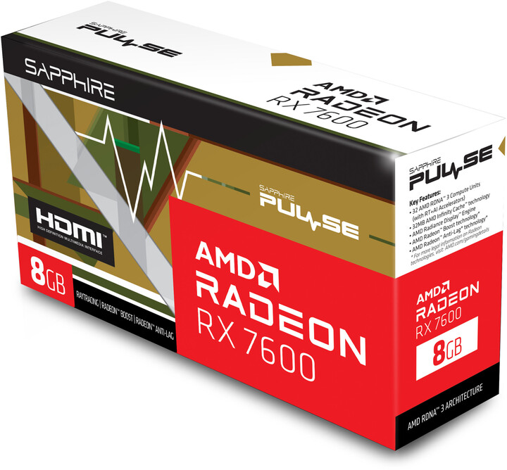 Sapphire PULSE AMD Radeon™ RX 7600 GAMING 8GB, 8GB GDDR6_19490040