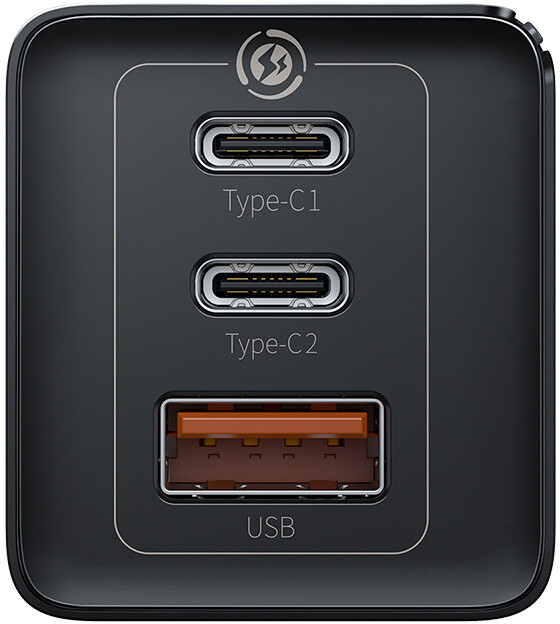 Baseus síťová nabíječka GaN2 Pro, 2xUSB-C, USB-A, QC, Fast Charging, 60W, černá + USB-C kabel,_1420673892