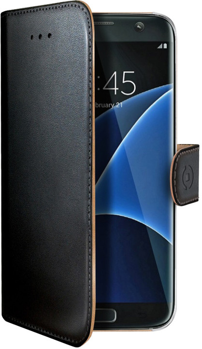 CELLY Wally pouzdro pro Samsung Galaxy S7 Edge, PU kůže, černá_1258118253