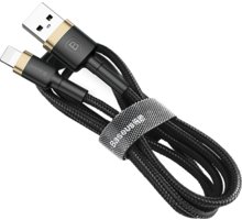 Baseus odolný nylonový kabel USB Lightning 1.5A 2M, zlatá + černá