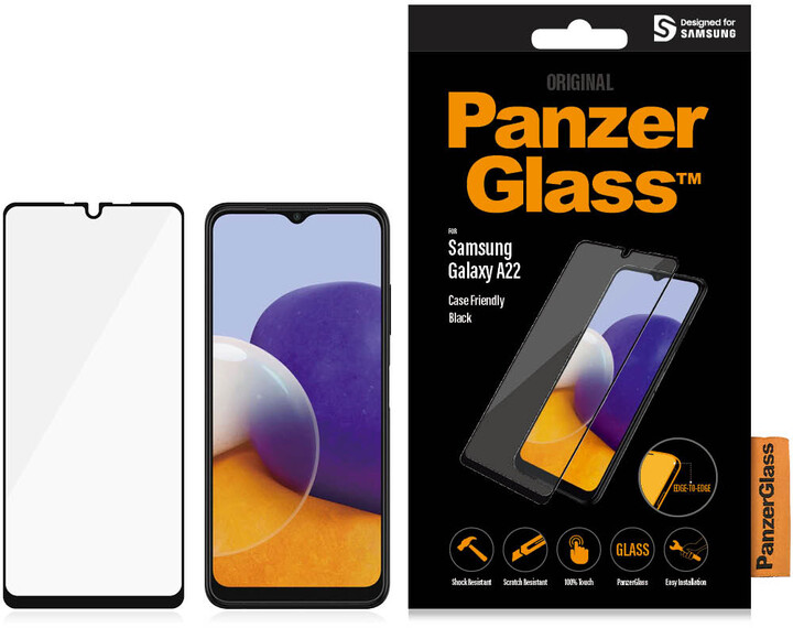 PanzerGlass ochranné sklo Edge-to-Edge pro Samsung Galaxy A22/ M22 / M32, černá_1231632688