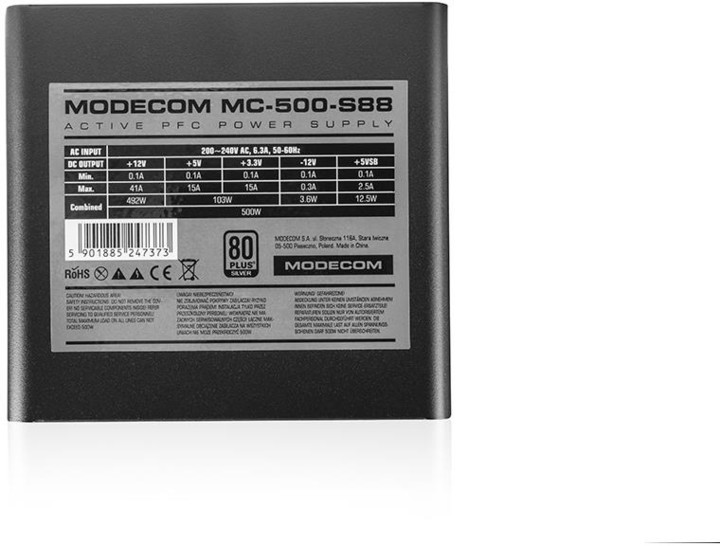 Modecom MC500 S88 - 500W, černý_6714155