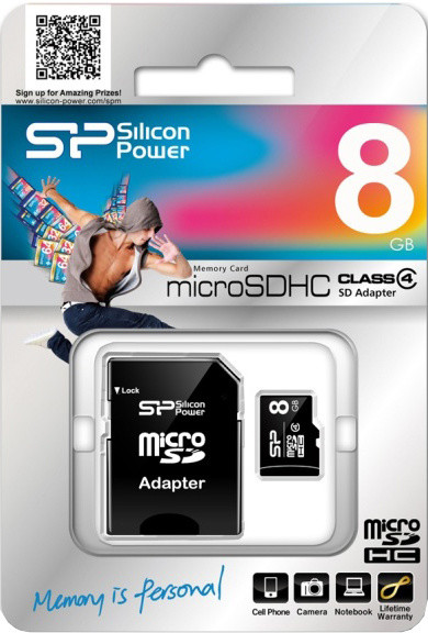 Silicon Power Micro SDHC 8GB Class 4 + adaptér_1776663524