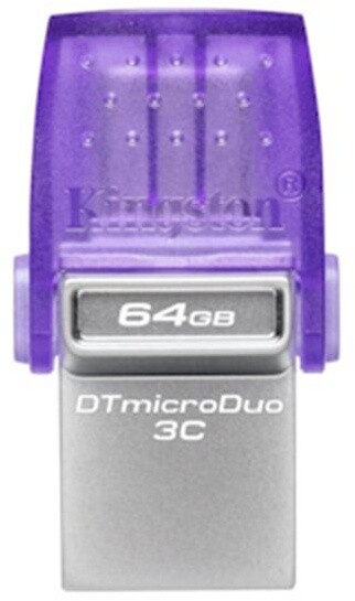 Kingston DataTraveler microDuo 3C, 64GB, fialová_112388870