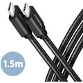 AXAGON kabel USB-C - USB-C SPEED USB3.2 Gen 1, PD60W 3A, opletený, 1.5m, černá_1308638653