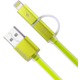 Remax Aurora 2v1 datový kabel s micro USB/lightning, zelená