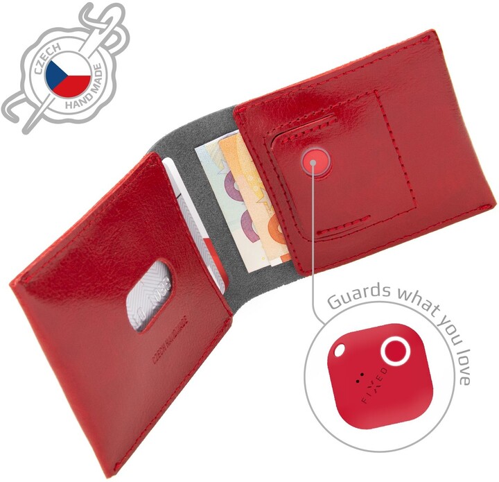 FIXED peněženka Smile Wallet se smart trackerem, kožená, červená_1894258491
