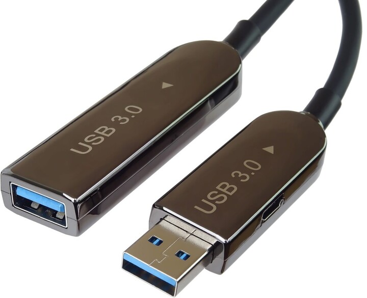 PremiumCord USB3.0 + 2.0 prodlužovací optický AOC kabel A/Male - A/Female 30m_1348617918