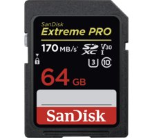SanDisk SDXC Extreme Pro 64GB 170MB/s class 10 UHS-I U3 V30 O2 TV HBO a Sport Pack na dva měsíce