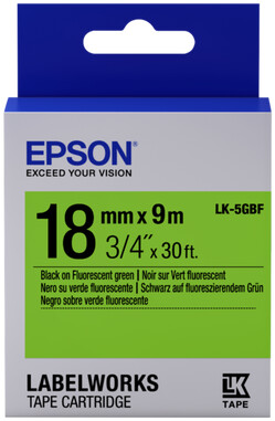 Epson LabelWorks LK-5GBF, páska pro tiskárny etiket, 18mm, 9m, černo-zelená_413452386
